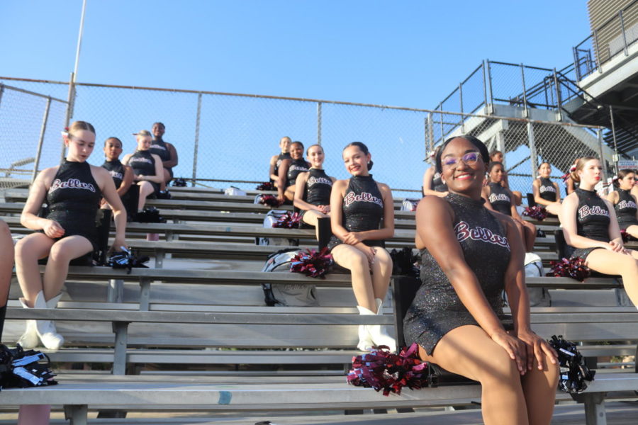 The Belles preparing for their next stand routine.