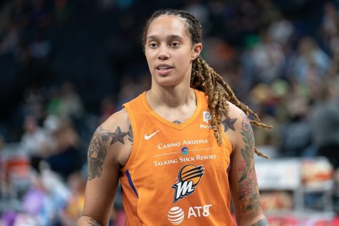 WNBA play Brittney Griner, playing for the Phoenix Mercury.